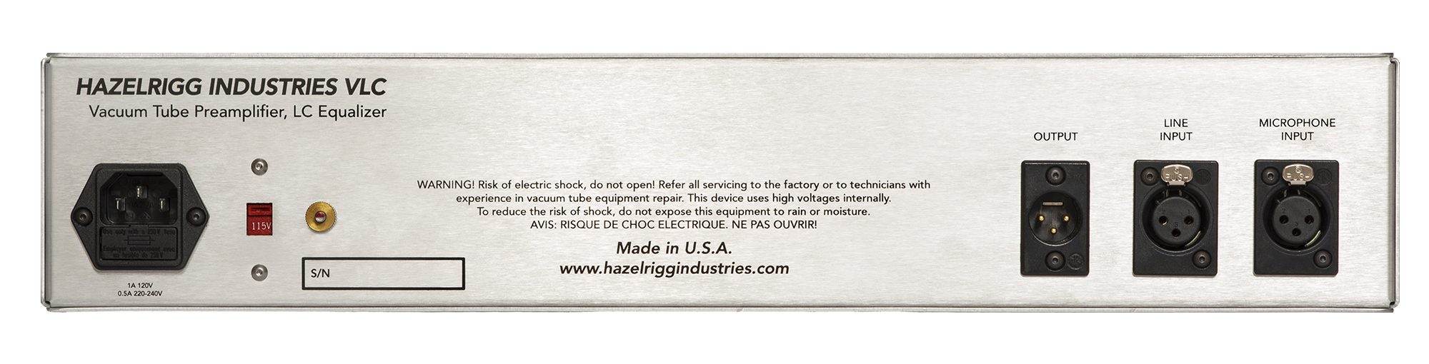 VLC All-Tube Preamp EQ DI — Hazelrigg Industries